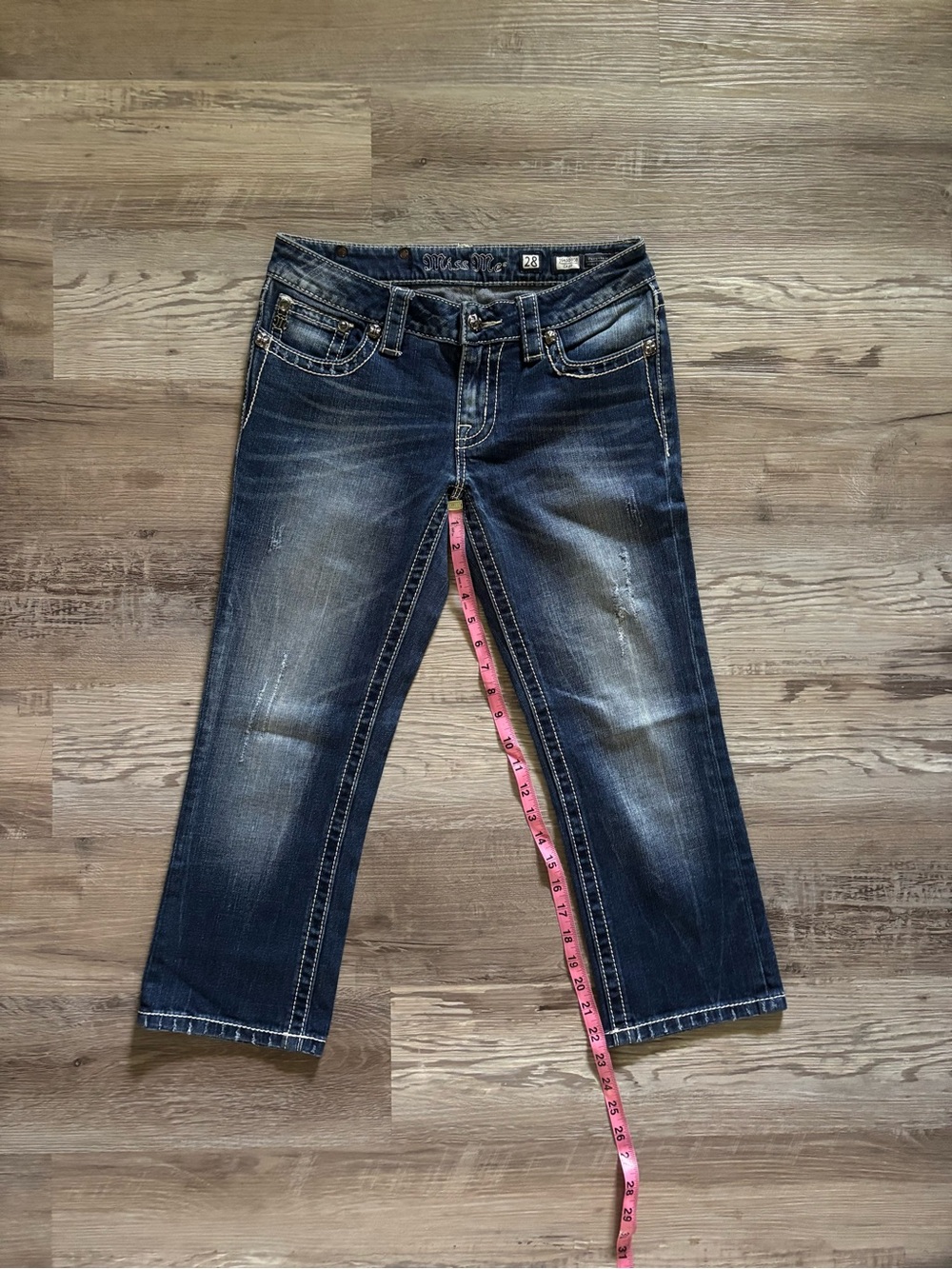 Miss Me Dark Blue Cropped Jeans